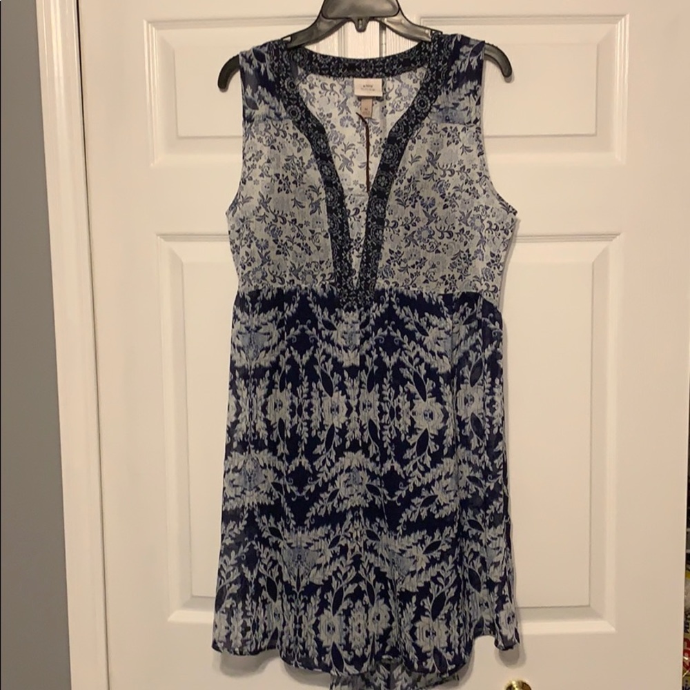 Blue printed dress